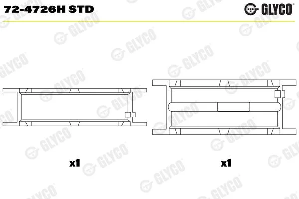 Crankshaft Bearing Shell GLYCO 72-4726H STD