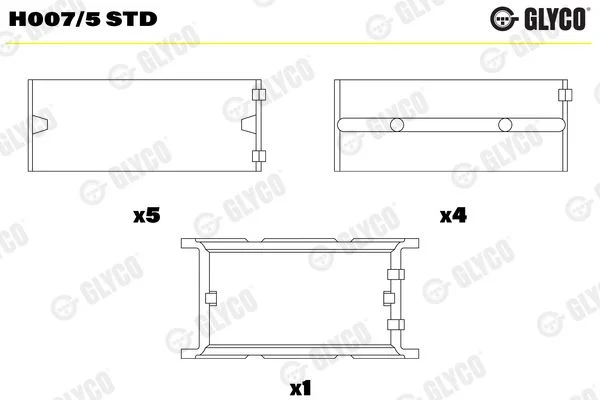 Rolamento da cambota GLYCO H007/5 STD