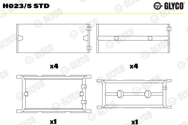 Rolamento da cambota GLYCO H023/5 STD