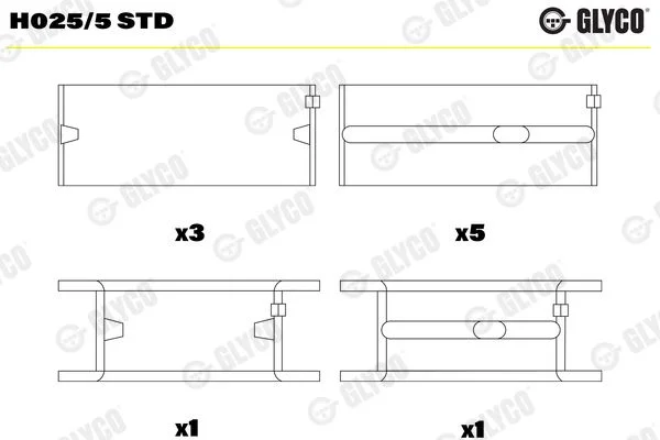 Rolamento da cambota GLYCO H025/5 STD