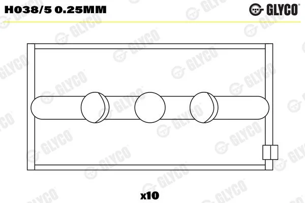 Crankshaft Bearing Shell GLYCO H038/5 0.25mm