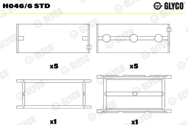 Rolamento da cambota GLYCO H046/6 STD