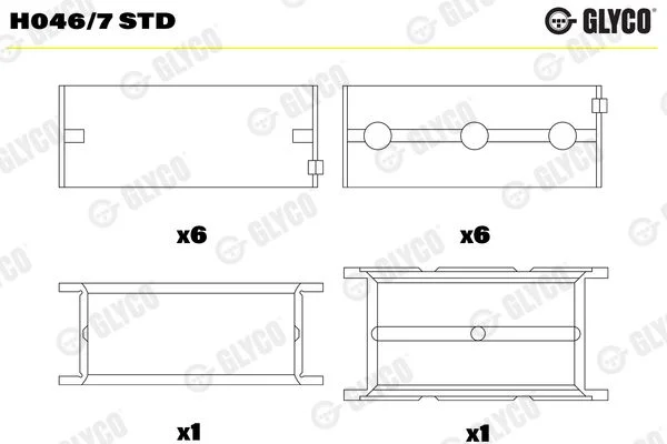 Rolamento da cambota GLYCO H046/7 STD