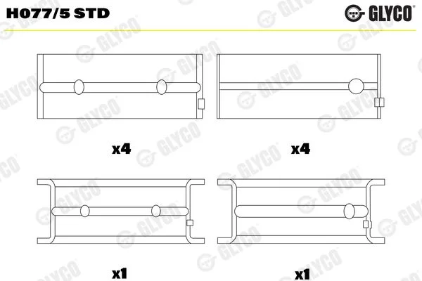 Rolamento da cambota GLYCO H077/5 STD
