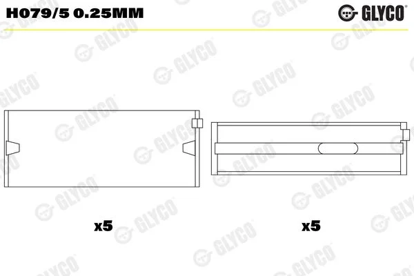 Rolamento da cambota GLYCO H079/5 0.25mm