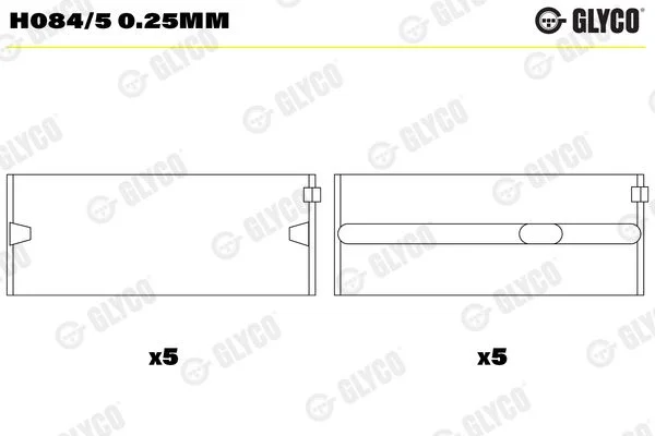 Crankshaft Bearing Shell GLYCO H084/5 0.25mm