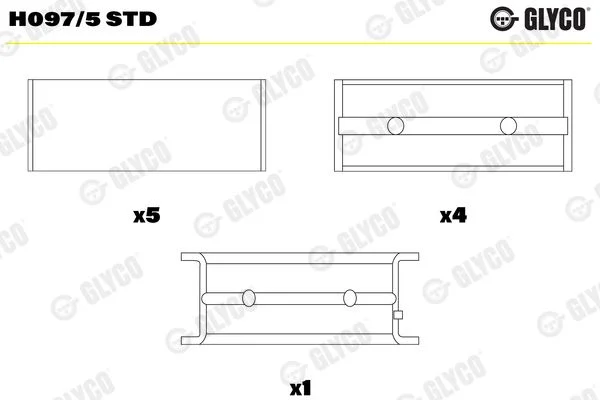 Rolamento da cambota GLYCO H097/5 STD
