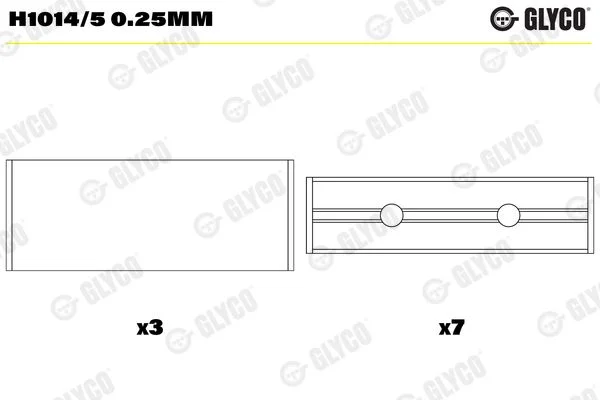 Crankshaft Bearing Shell GLYCO H1014/5 0.25mm