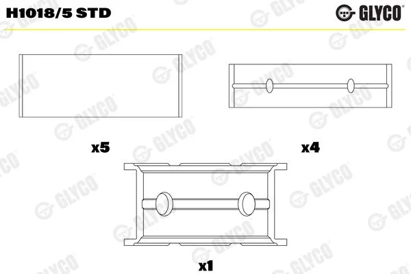 Crankshaft Bearing Shell GLYCO H1018/5 STD