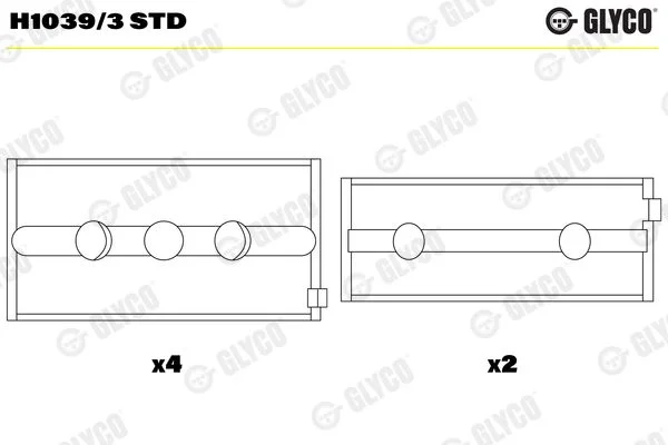 Rolamento da cambota GLYCO H1039/3 STD