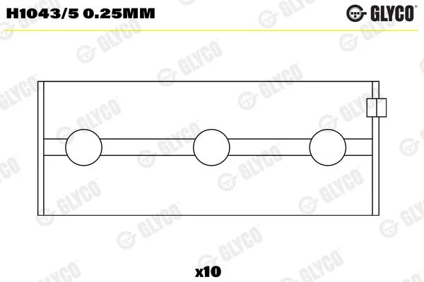 Crankshaft Bearing Shell GLYCO H1043/5 0.25mm