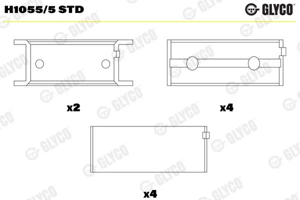 Rolamento da cambota GLYCO H1055/5 STD