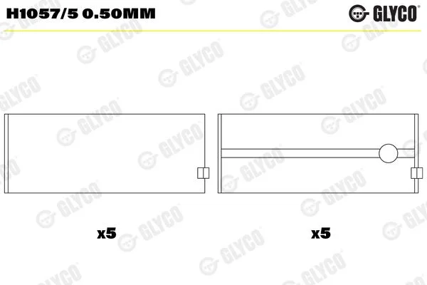 Crankshaft Bearing Shell GLYCO H1057/5 0.50mm