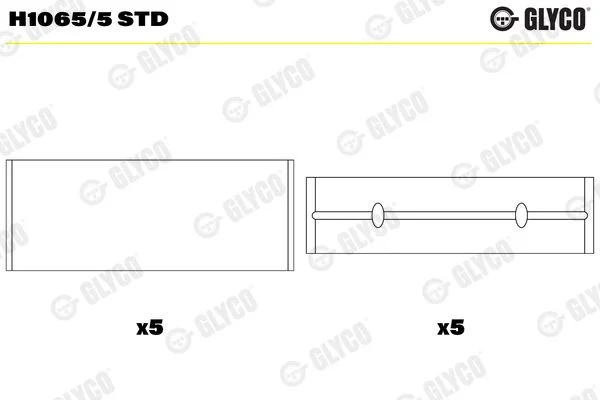 Rolamento da cambota GLYCO H1065/5 STD