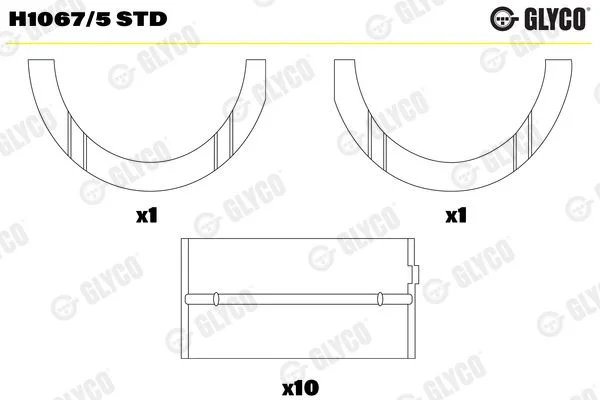 Crankshaft Bearing Shell GLYCO H1067/5 STD