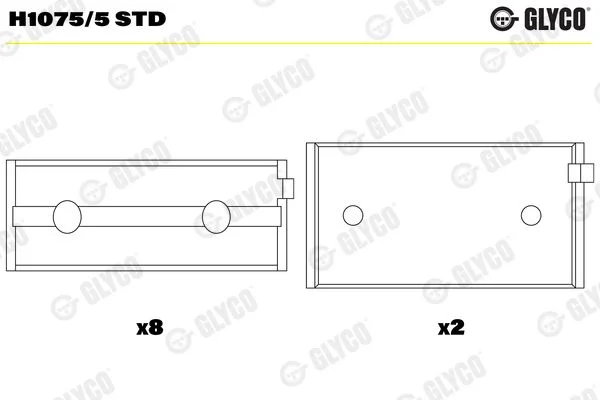 Rolamento da cambota GLYCO H1075/5 STD