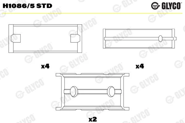 Crankshaft Bearing Shell GLYCO H1086/5 STD