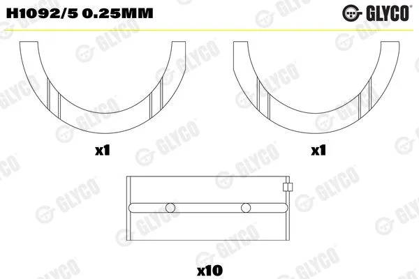 Crankshaft Bearing Shell GLYCO H1092/50.25MM