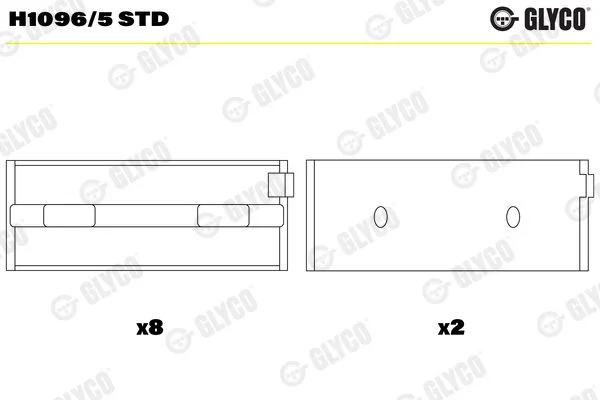 Rolamento da cambota GLYCO H1096/5 STD