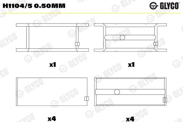 Rolamento da cambota GLYCO H1104/50.50MM