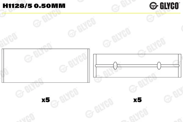 Rolamento da cambota GLYCO H1128/5 0.50MM