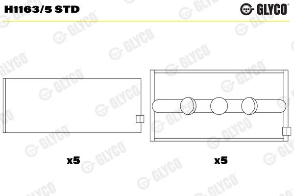 Rolamento da cambota GLYCO H1163/5 STD