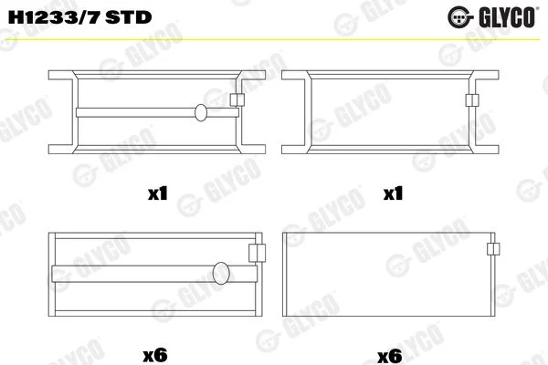 Rolamento da cambota GLYCO H1233/7 STD
