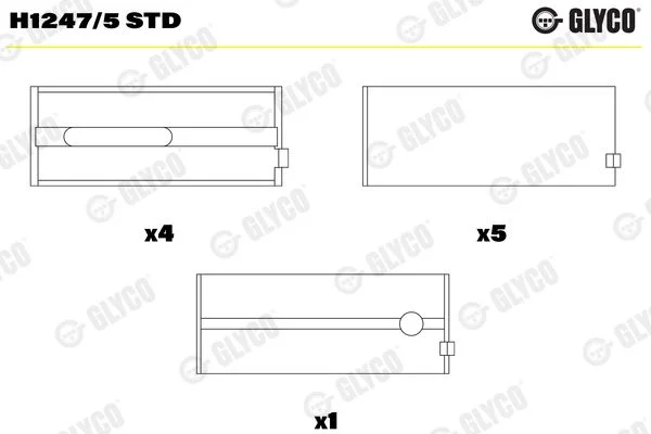 Rolamento da cambota GLYCO H1247/5 STD