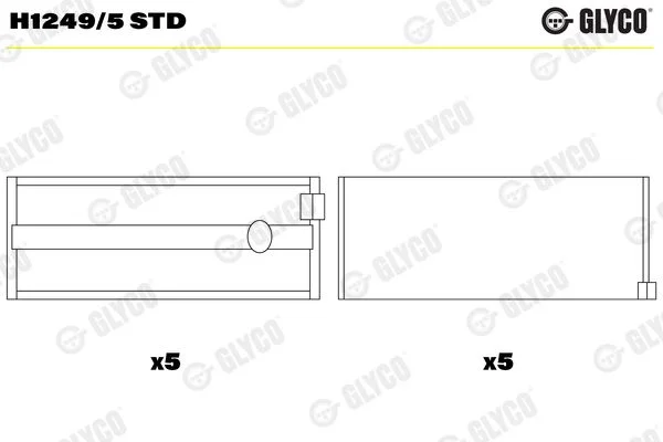Rolamento da cambota GLYCO H1249/5 STD