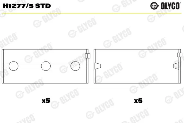 Crankshaft Bearing Shell GLYCO H1277/5 STD