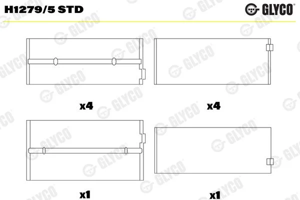 Rolamento da cambota GLYCO H1279/5 STD