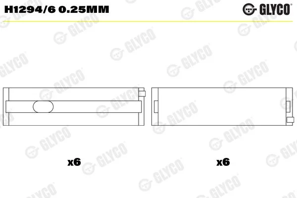 Rolamento da cambota GLYCO H1294/6 0.25mm