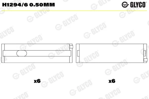 Rolamento da cambota GLYCO H1294/6 0.50MM