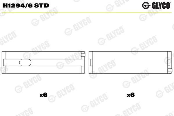 Rolamento da cambota GLYCO H1294/6 STD