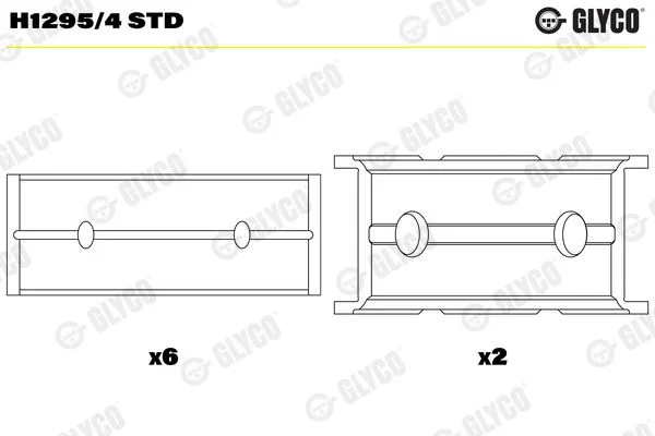 Crankshaft Bearing Shell GLYCO H1295/4 STD