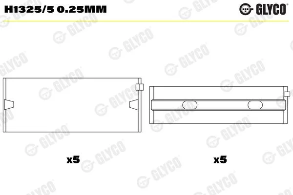 Crankshaft Bearing Shell GLYCO H1325/5 0.25mm