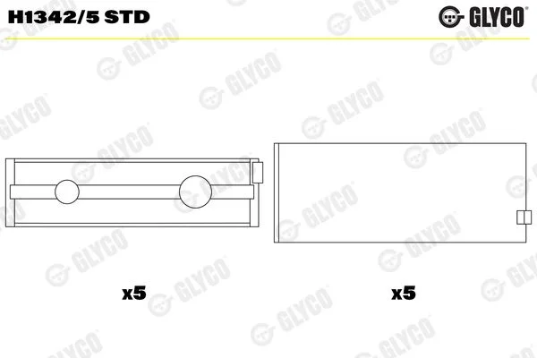 Crankshaft Bearing Shell GLYCO H1342/5 STD