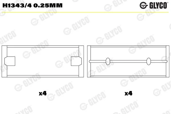 Crankshaft Bearing Shell GLYCO H1343/40.25MM