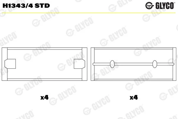 Rolamento da cambota GLYCO H1343/4 STD