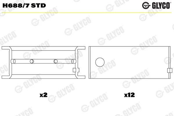Rolamento da cambota GLYCO H688/7 STD