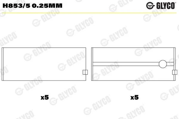 Crankshaft Bearing Shell GLYCO H853/50.25MM