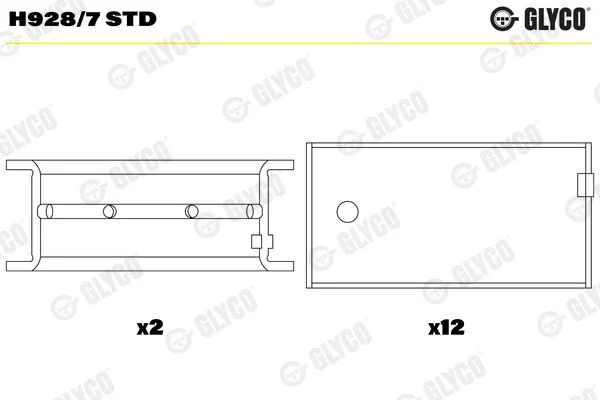 Rolamento da cambota GLYCO H928/7 STD