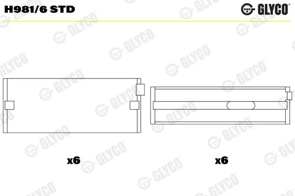 Rolamento da cambota GLYCO H981/6 STD