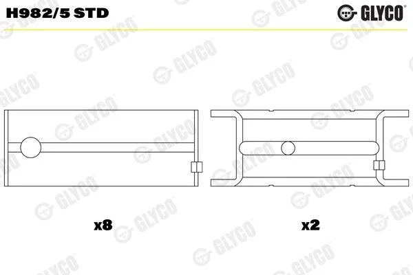 Crankshaft Bearing Shell GLYCO H982/5 STD