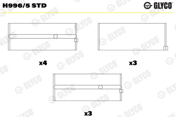 Rolamento da cambota GLYCO H996/5 STD