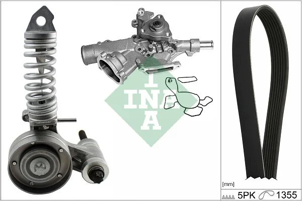 Bomba de Água + Kit de Correia em V INA 529 0297 30