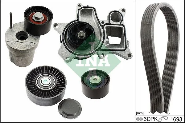 Water Pump + V-ribbed Belt Kit INA 529 0369 30