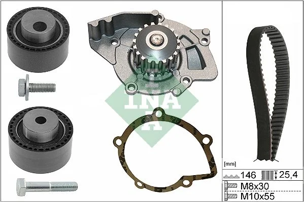 Water Pump & Timing Belt Kit INA 530 0446 31