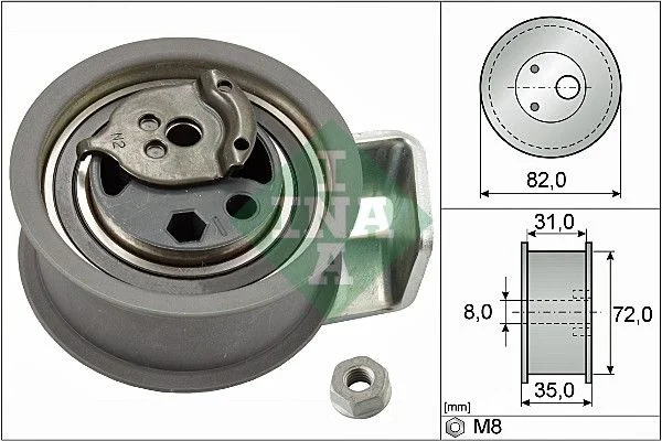 Tensioner Pulley, timing belt INA 531 0436 20
