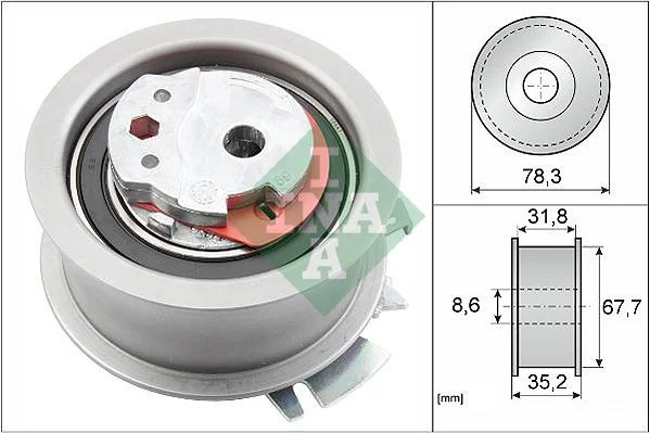 Tensioner Pulley, timing belt INA 531 0628 30